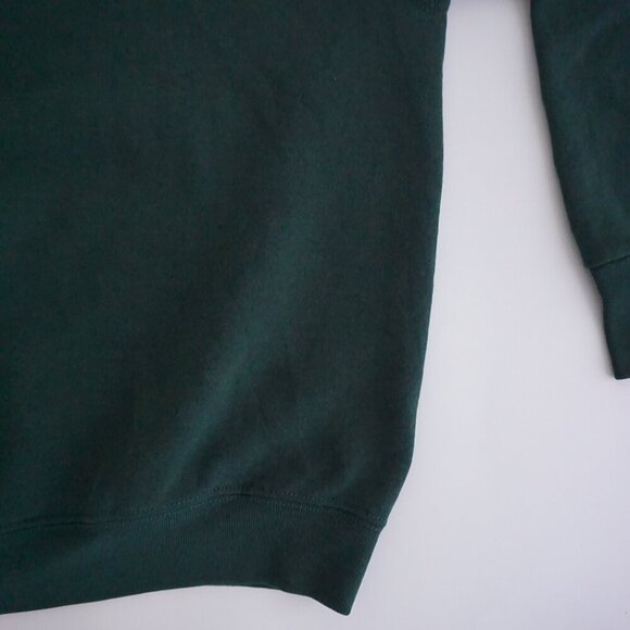 90s Fruit Of The Loom Green Happy Time Preschool Puff Print Crewneck Sweater 2XL - Picture 8 of 9